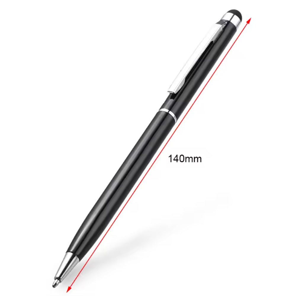 Black MicroWorld 2-in-1 stylus and ballpoint pen for mobile phone, 0.7mm tip, 140mm length
