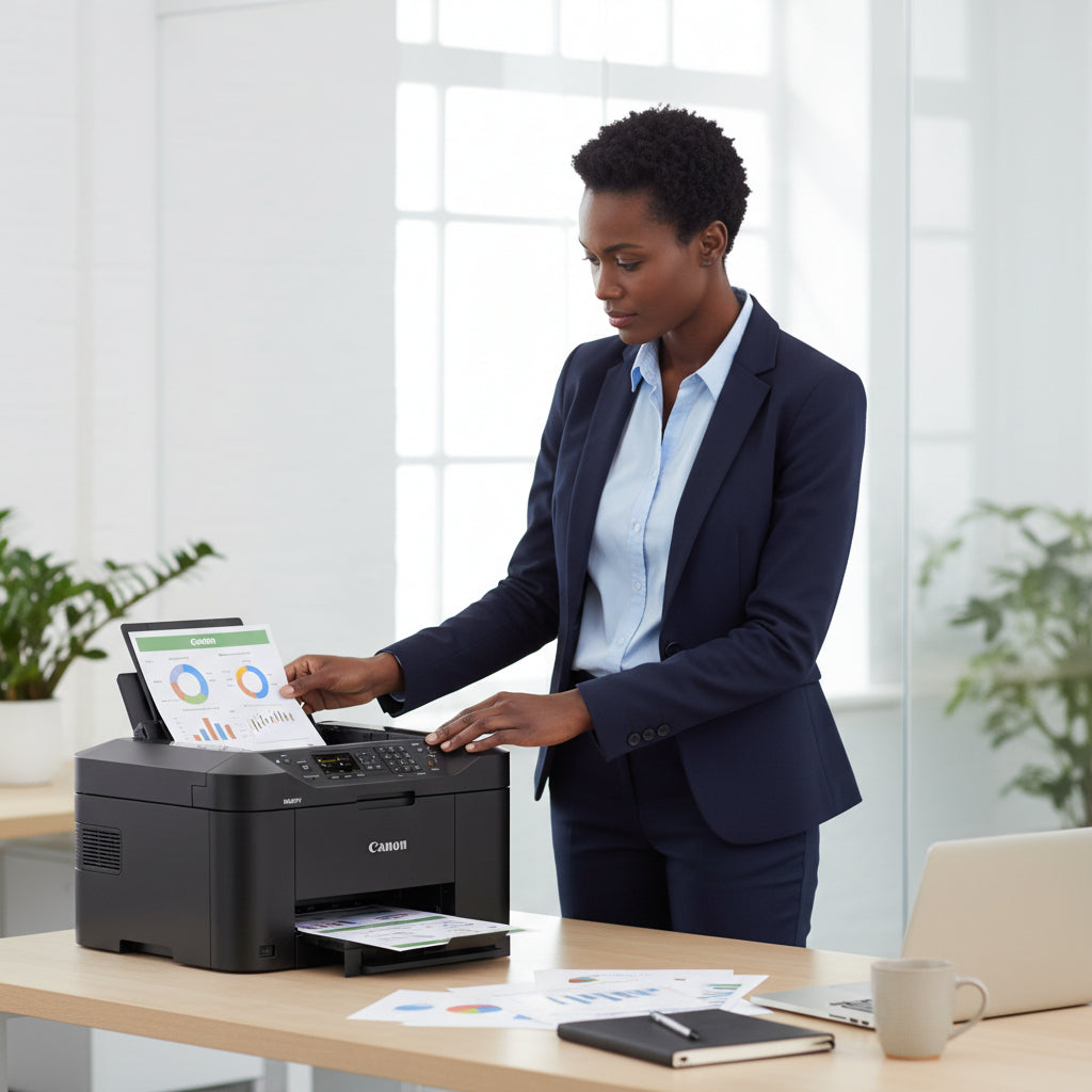 A close-up of a printed document showing crisp text and color graphics.