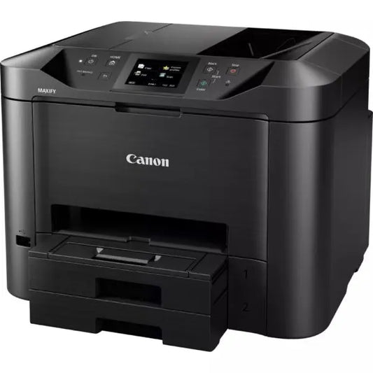 The printer showing both the upper and lower 250-sheet input cassettes open.
