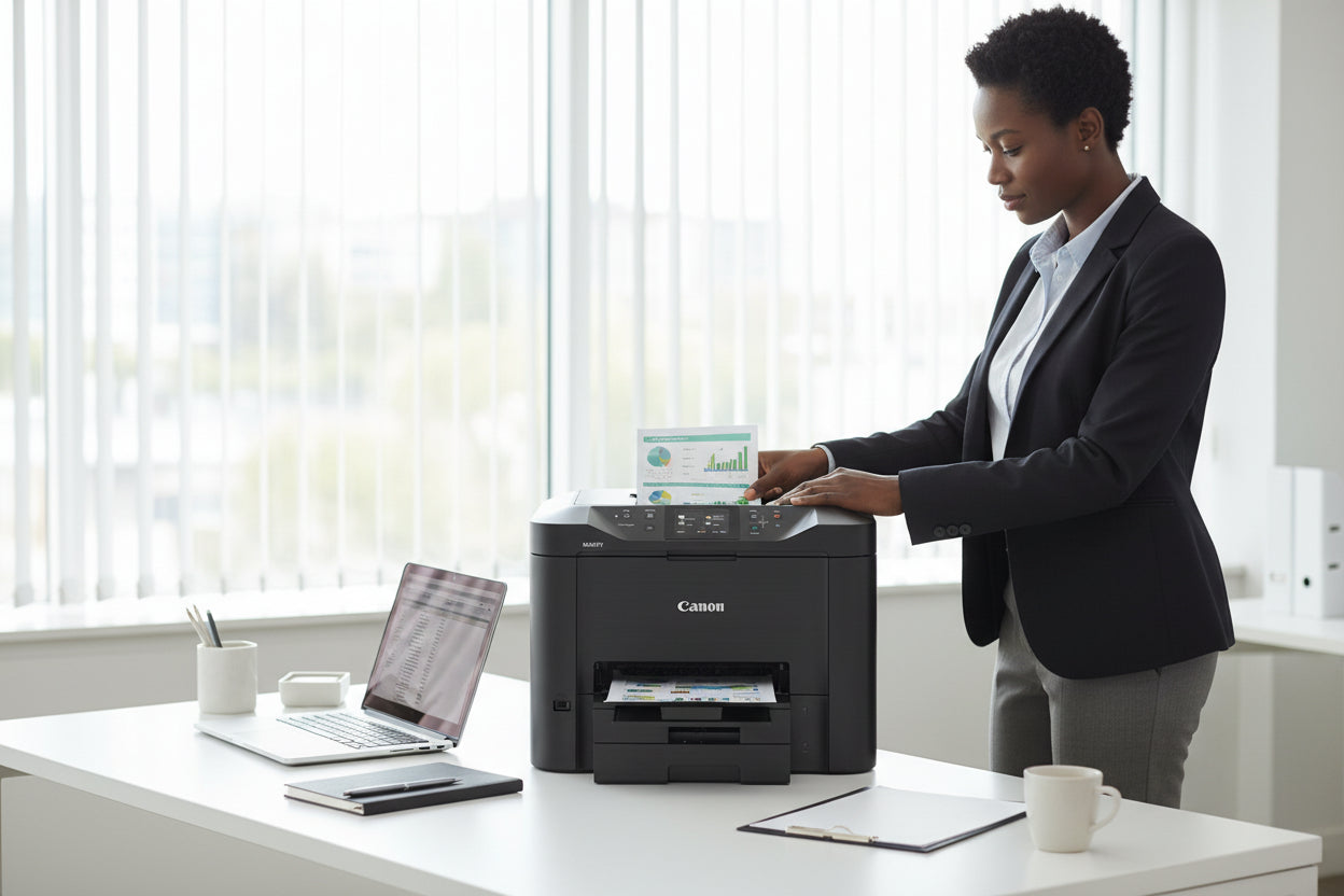 The four individual DRHD ink tanks and optional high-yield XL cartridges.