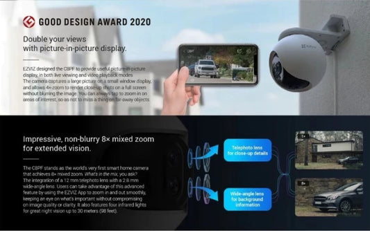 EZVIZ HB8 PT WIFI CAMERA + SOLAR PANEL