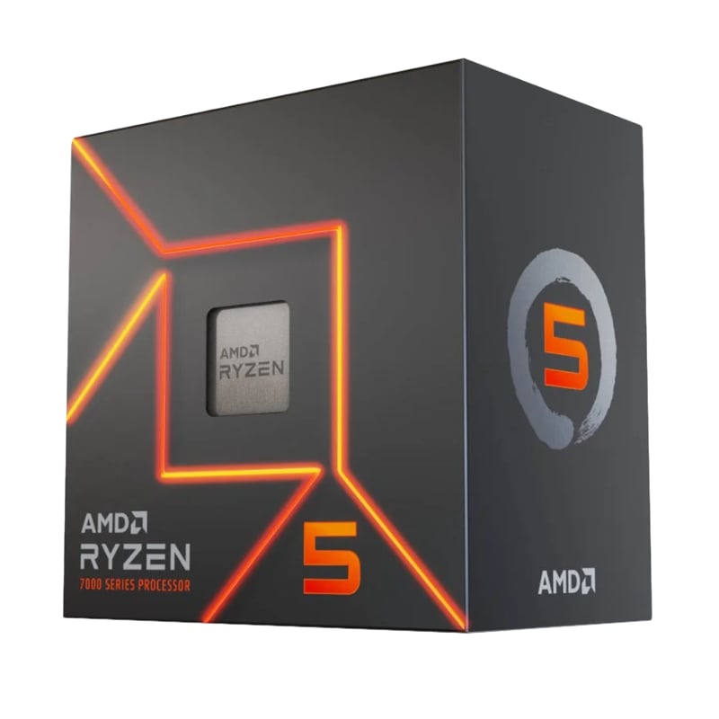 AMD Ryzen 5 7600 5nm SKT AM5 CPU; 6 Core/12 Thread; Base Clock 3.8GHz;32 MB Cache; Radeon Graphics; Wraith prism cooler