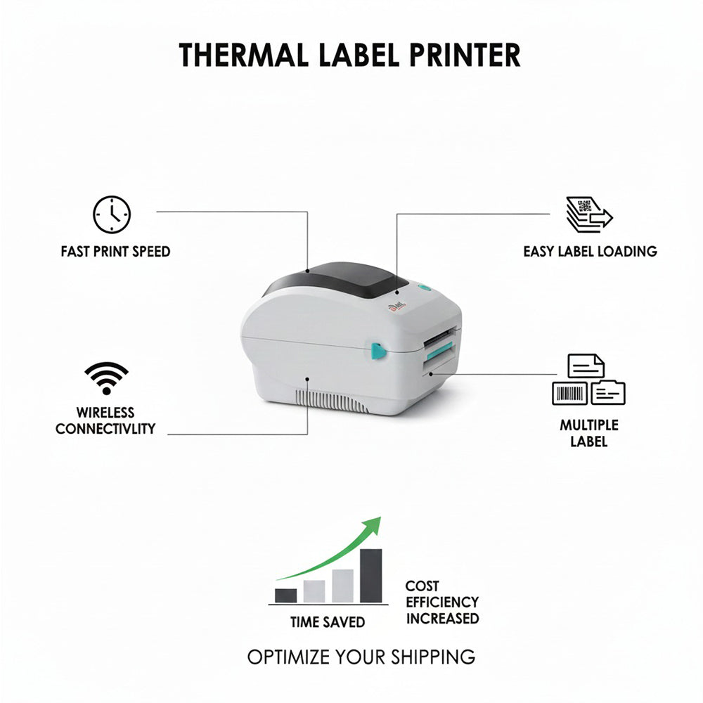 MicroWorld 470B Thermal Label Printer, Direct Thermal 108mm Width, USB, LAN/WIFI/Bluetooth