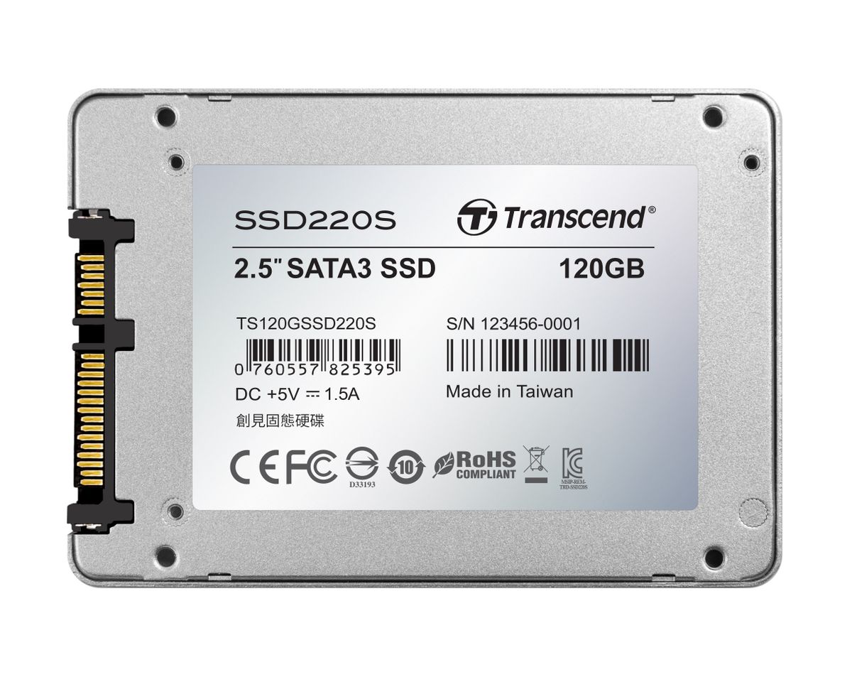 TRANSCEND 120GB 2.5'' SATA III 3D NAND with SLC cache - 500MB/s Read 300MB/s Write - 40 TBW