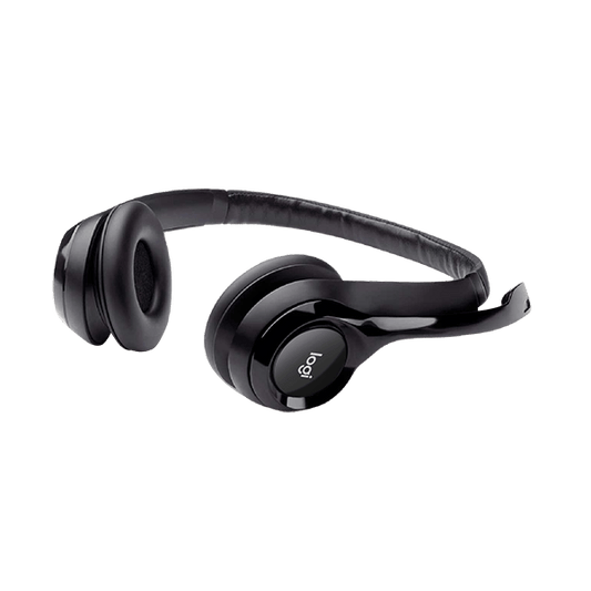 981-000406 - Logitech Headset H390 Black USB-A Stereo Internet headset adjustable headband Noise cancelling rotating microphone