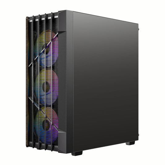 Antec AX63 Wood ARGB ATX Mid Tower Gaming Chassis - Black
