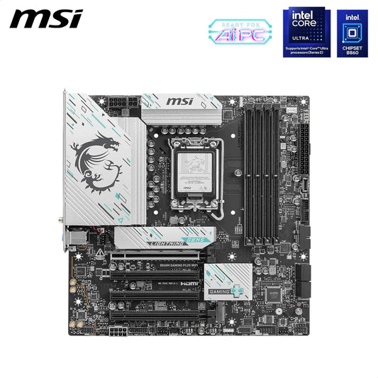 Close-up of the LGA 1851 socket and 12-phase Duet Rail VRM heatsink.