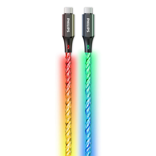 Philips USB-C to USB-C RGB breathing light cable 1m