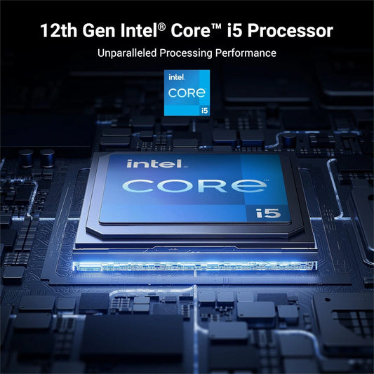 Intel Core i5 processor on a circuit board with 'Unparalleled Processing Performance' text.