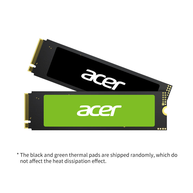Acer FA100 2TB M.2 NVMe SSD Gen3 x4 with 3300MB/s read speed, black and green modules.
