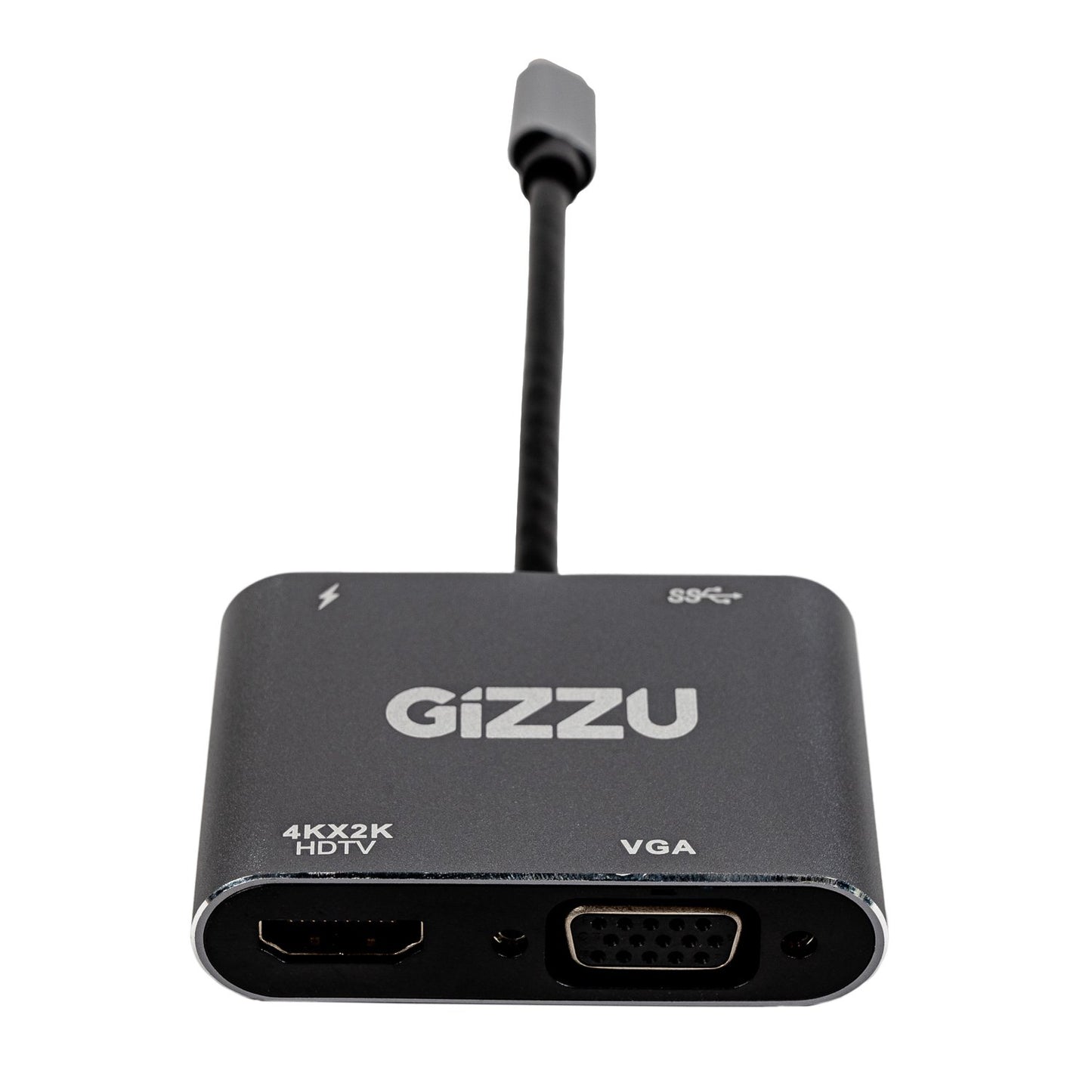 Gizzu 4-in-1 Type-C to HDMI/VGA/USB3.0 Hub – Grey