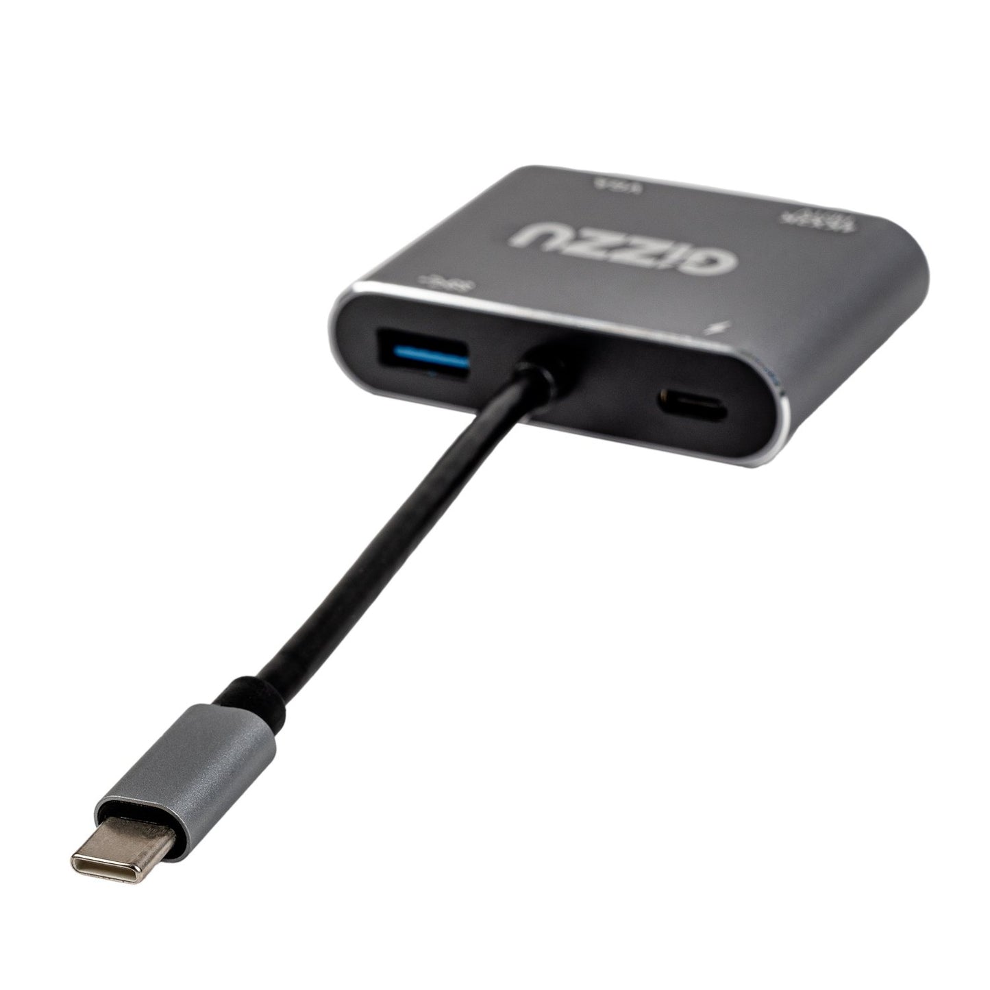 Gizzu 4-in-1 Type-C to HDMI/VGA/USB3.0 Hub – Grey