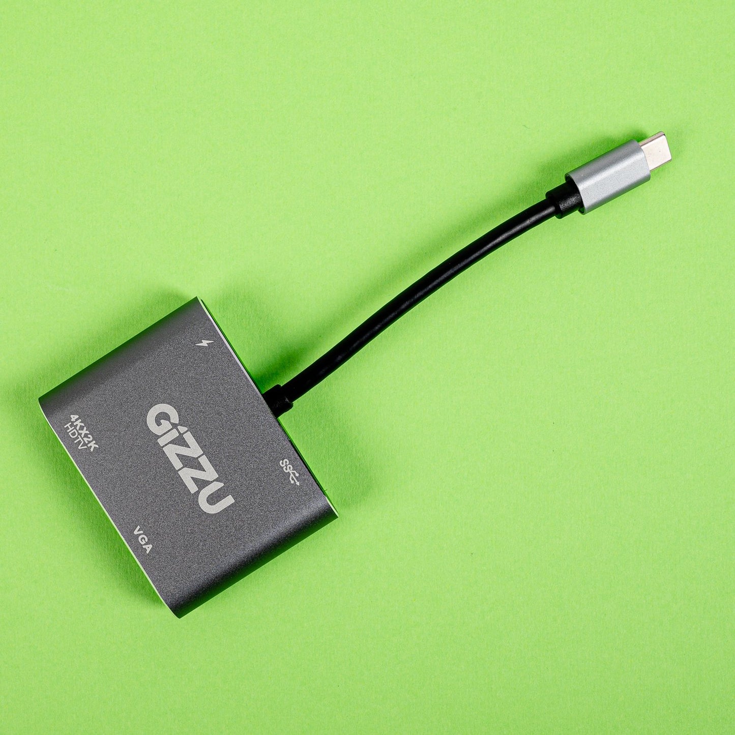 Gizzu 4-in-1 Type-C to HDMI/VGA/USB3.0 Hub – Grey