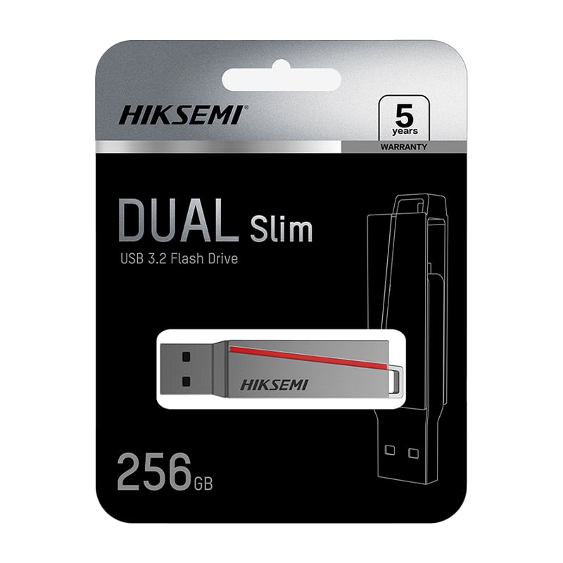 HIKSEMI Dual Slim 256GB USB 3.2 Flash Drive – Type-C & USB-A | High-Speed Dual Interface Memory Stick