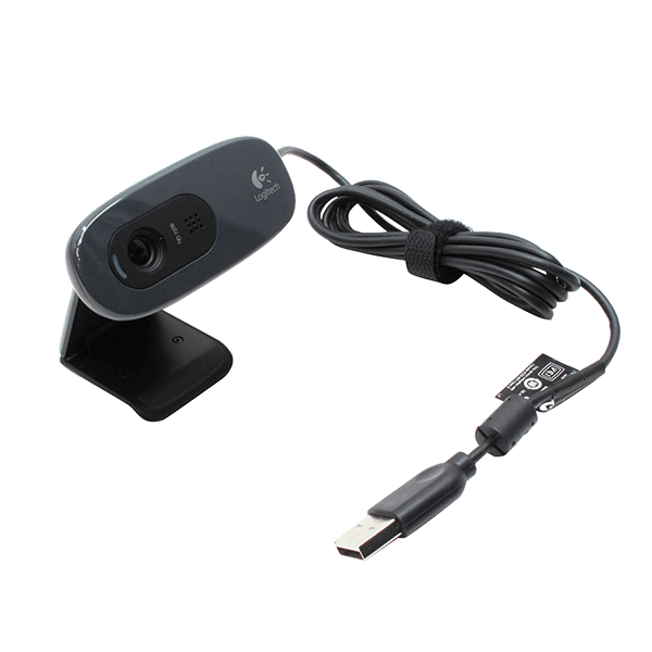 Logitech Webcam C270 HD Still 3MP HD Video Built in Mic Auto focus Grey USB-A