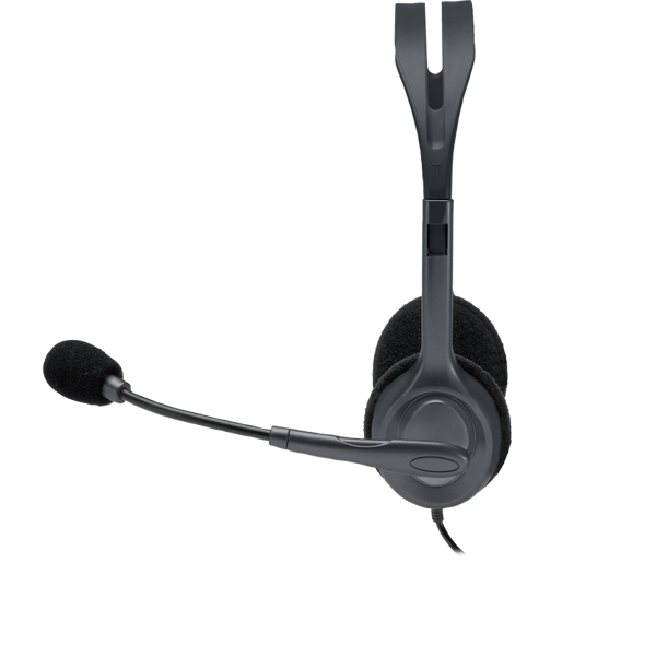 981-000593 - Logitech Headset H111 Analog Stereo Headset One plug Noise Cancelling mic full stereo sound Flexible Rotating Boom