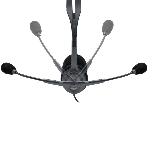 981-000593 - Logitech Headset H111 Analog Stereo Headset One plug Noise Cancelling mic full stereo sound Flexible Rotating Boom