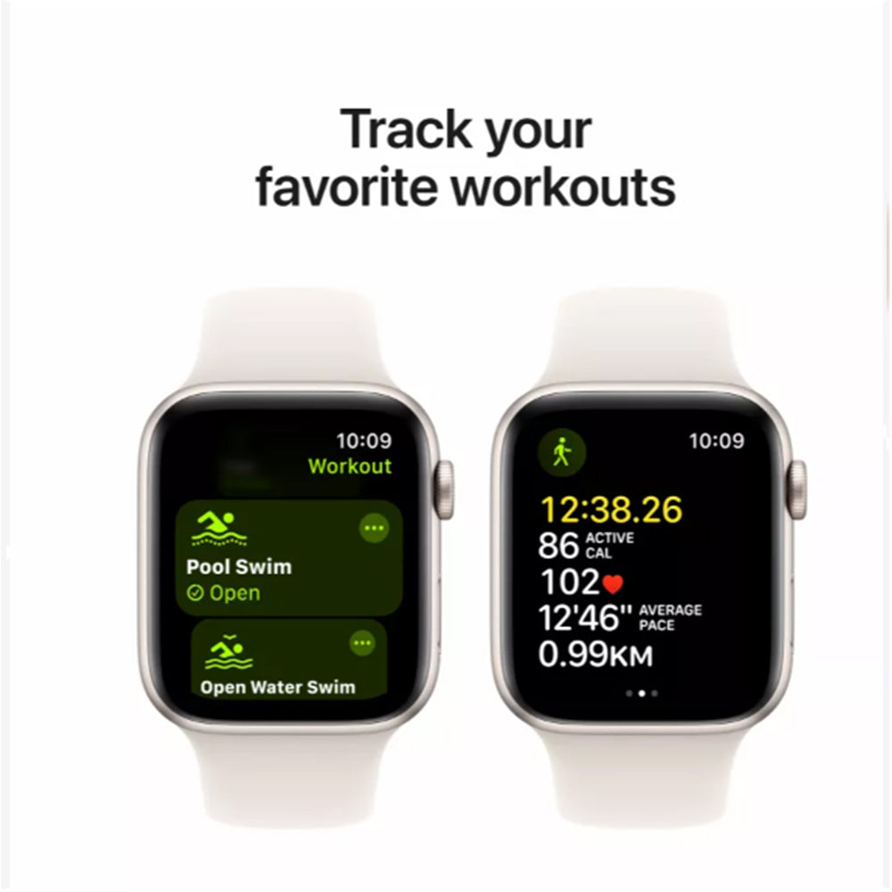 Side view of Apple Watch SE 40mm showing Digital Crown and aluminium case