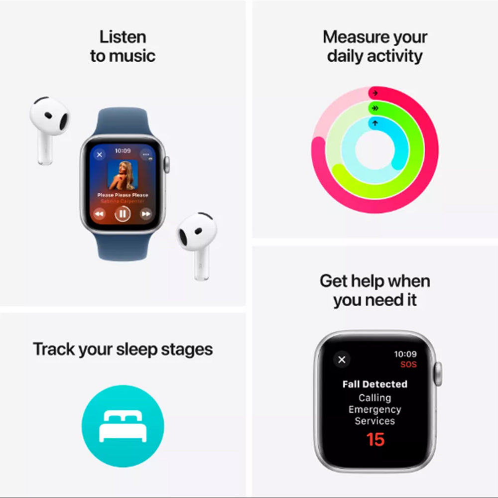Apple Watch SE Midnight Aluminium 44mm with display on