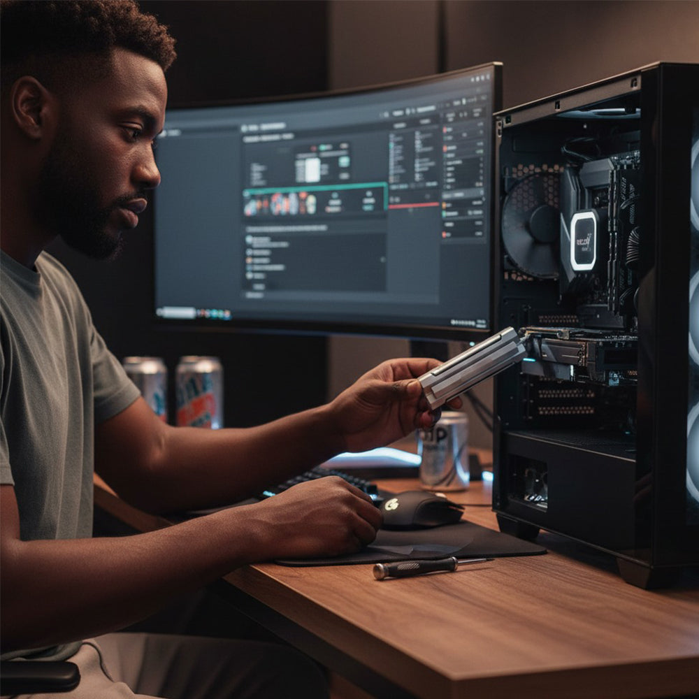 MicroWorld NVCool NVMe SSD Cooler, Aluminum Heatsink for M.2 2280 SSDs, Gaming & PC