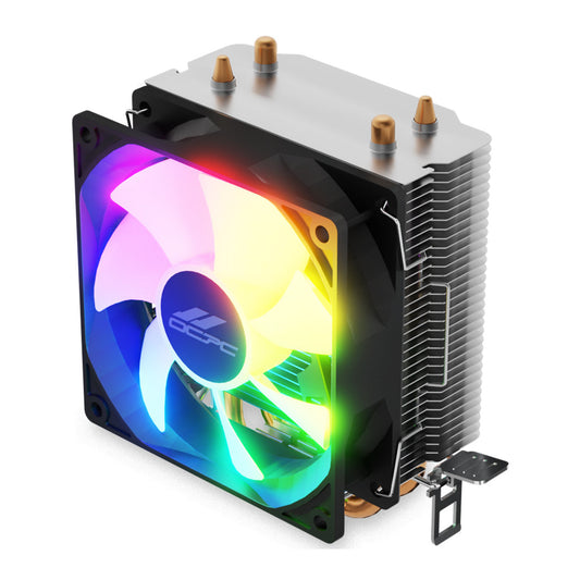 OCPC I.C.E. 90 RGB CPU Cooler – 90mm Fan, Black, Quiet Cooling with RGB Lighting