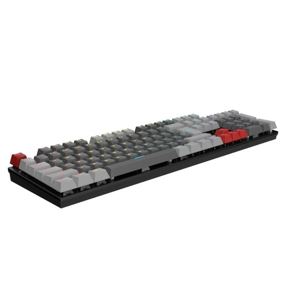 Full-size mechanical gaming keyboard in black/light grey colorway