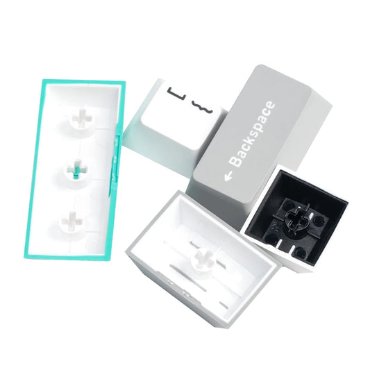 Keychron Cherry Profile Double Shot PBT Full Keycap Set - Grey/White/Mint