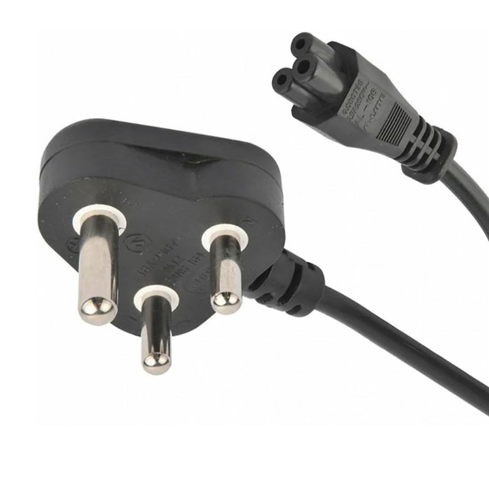 MicroWorld STD Clover 1.5m black power cable with three-pin European plug.
