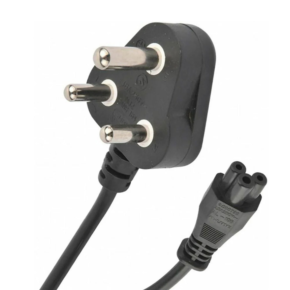 MicroWorld STD Clover Power Cable (1), 1.5m, black with 3-pin clover plug and IEC connector.