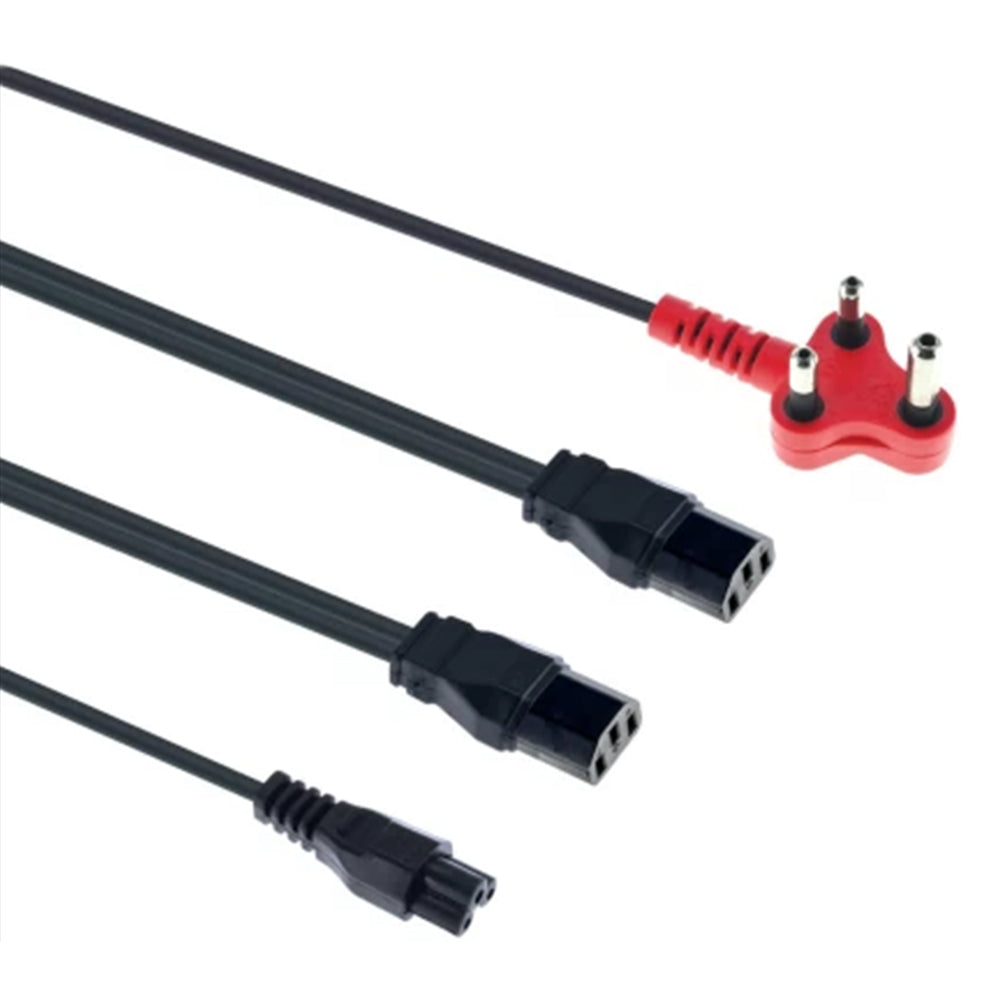 MicroWorld CAB-PWR-2H-1CLO-4M black 4m three-pin power plug cable with IEC-style connectors