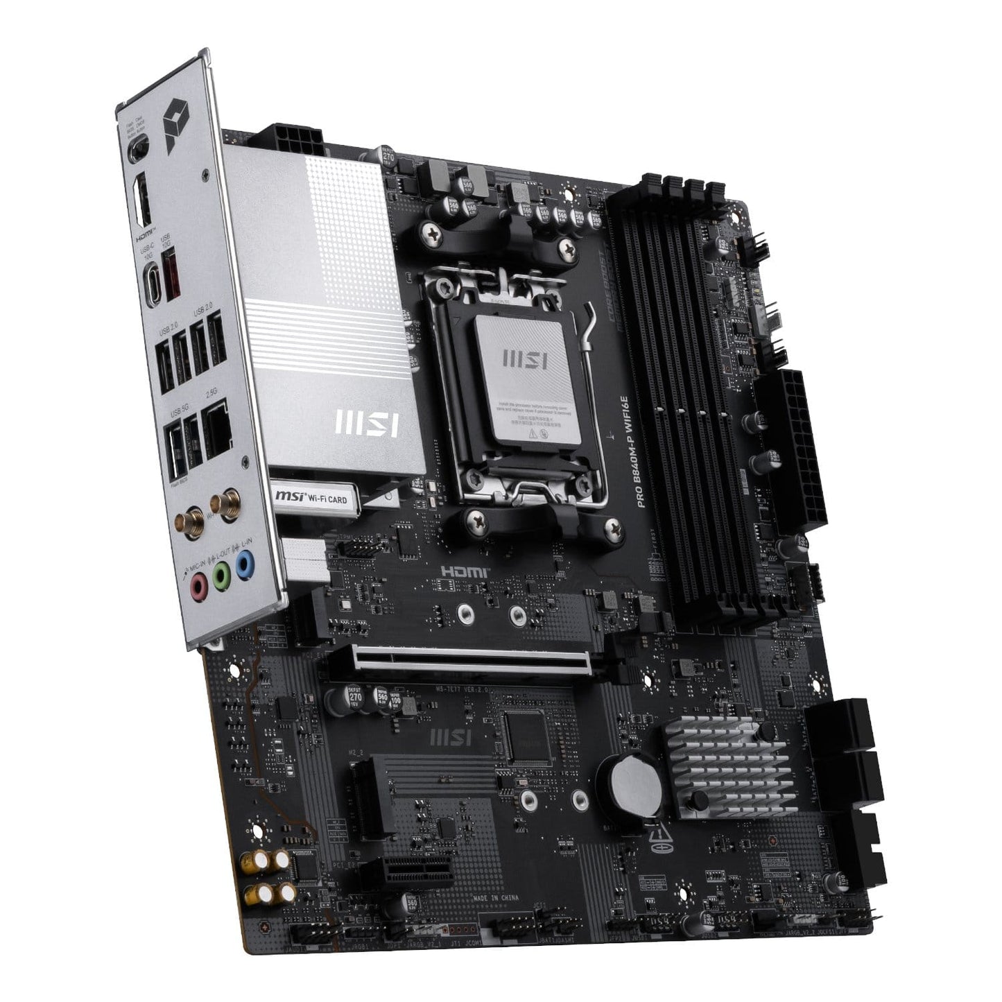 MSI PRO B840M-P Wi-Fi 6E AMD AM5 DDR5 mATX Motherboard