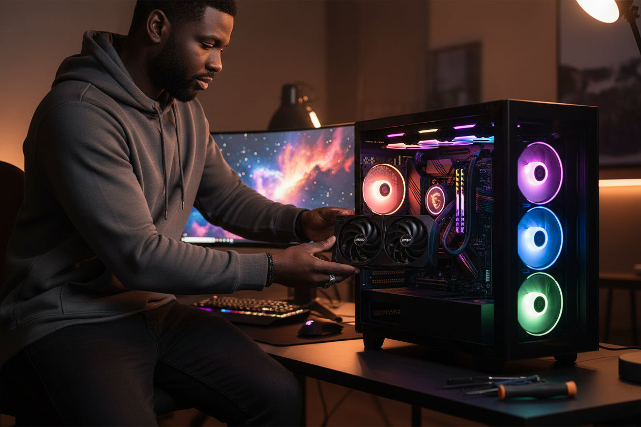 The MSI RTX 5070 powering a high-resolution gaming and productivity setup.