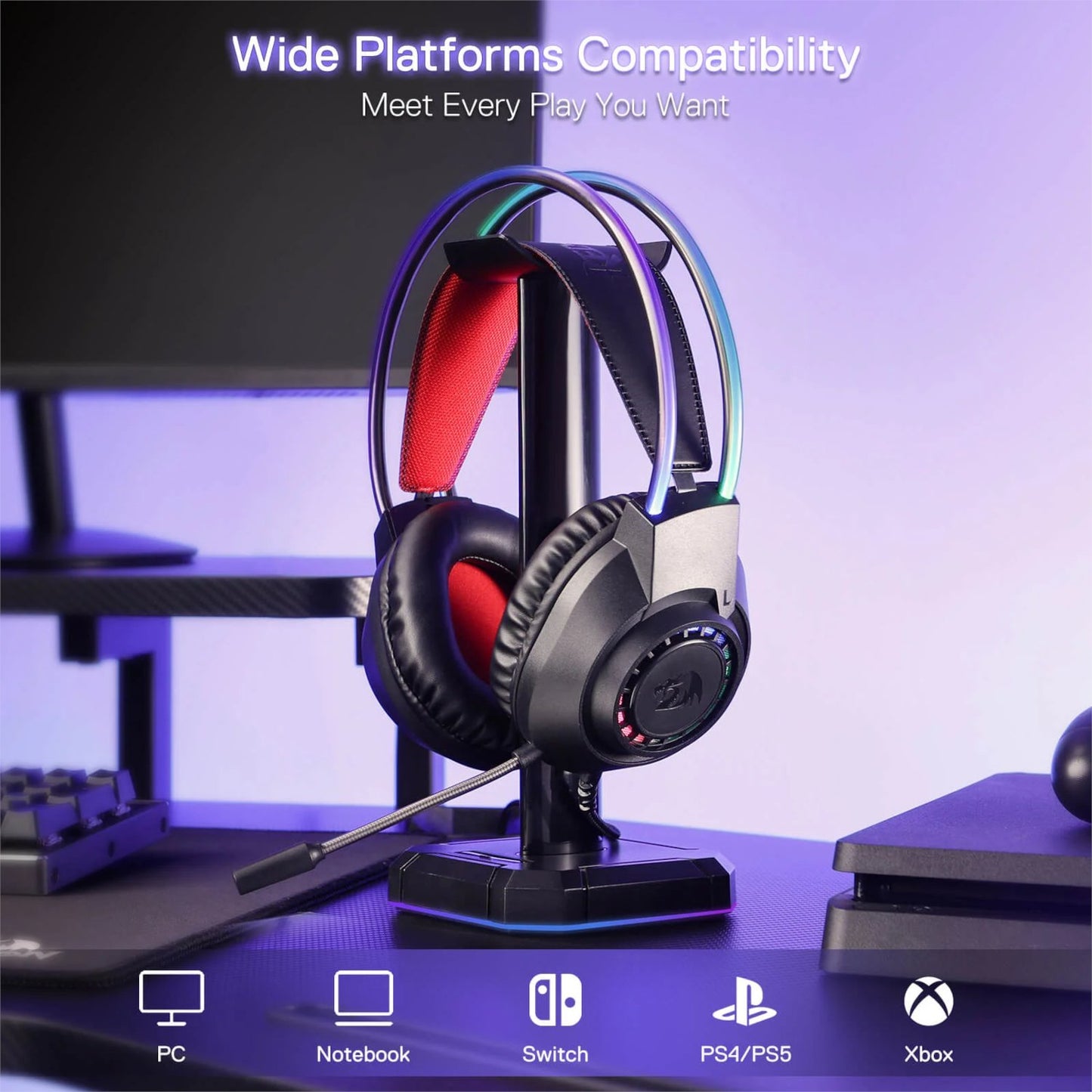 Redragon SCREAM RGB Gaming Headset - Black