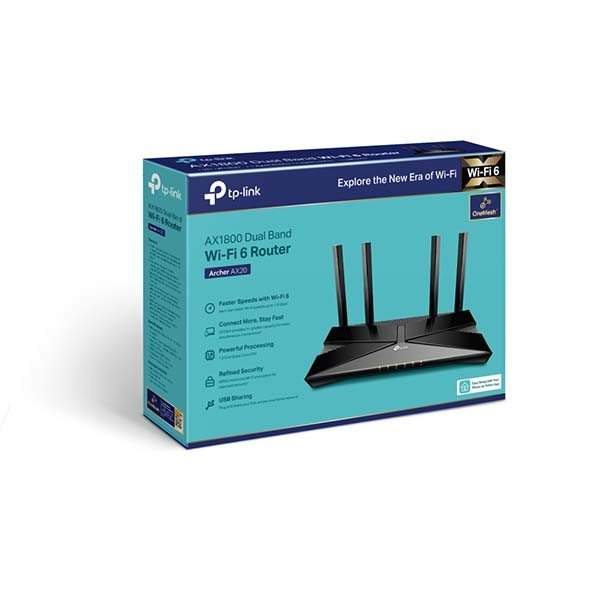 TP-Link Archer AX20 AX1800 Dual-Band WiFi 6 Router