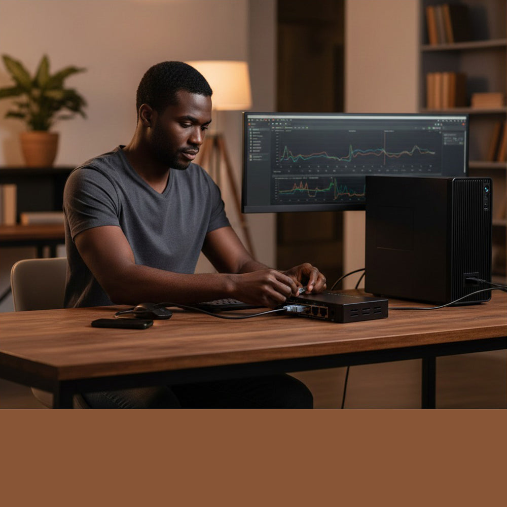 MicroWorld TXE038 5-Port Gigabit PoE Switch, 4 PoE Ports 802.3at/af, 10/100/1000Mbps