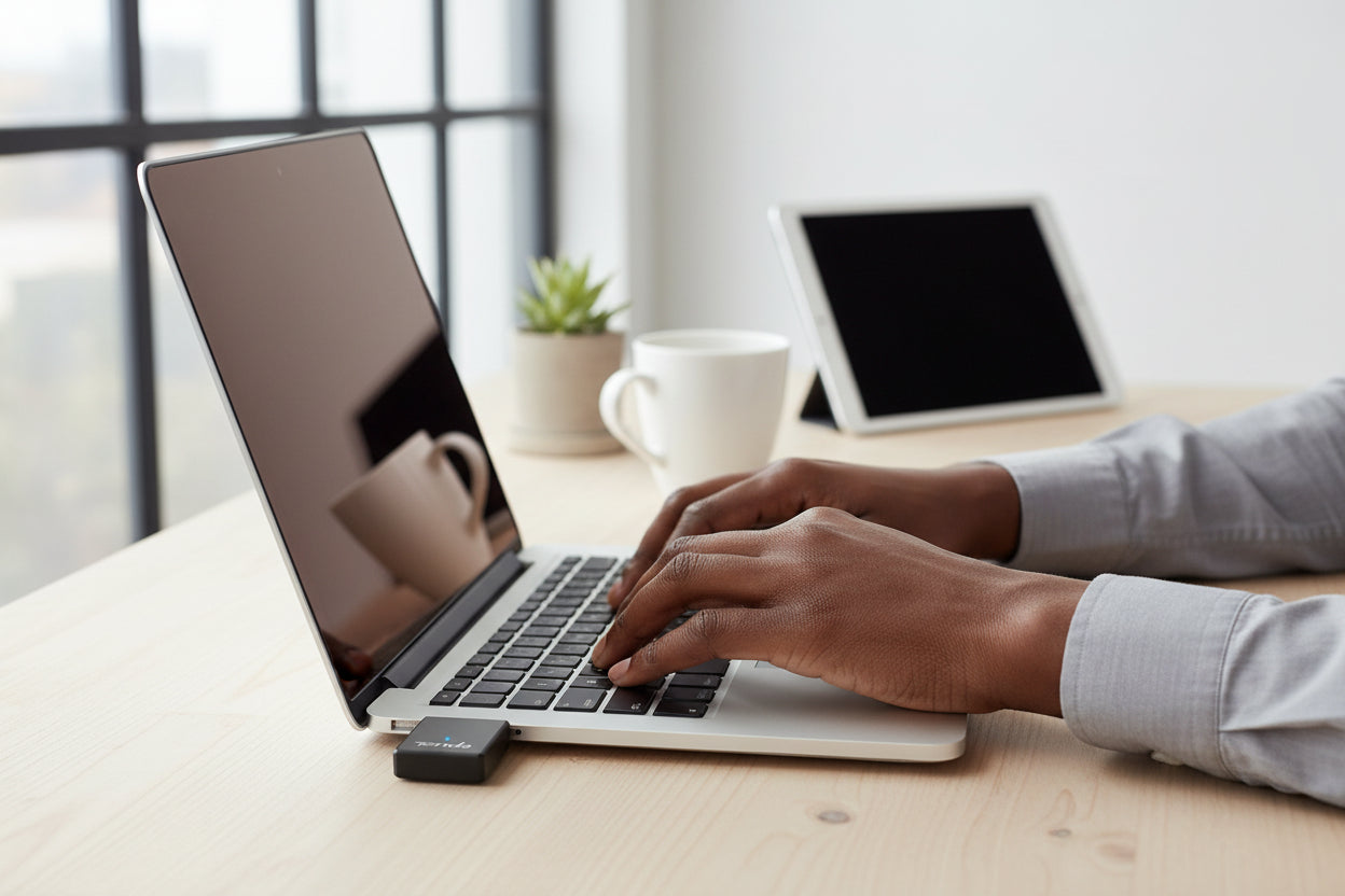 The adapter being used to create a Soft AP (portable hotspot).