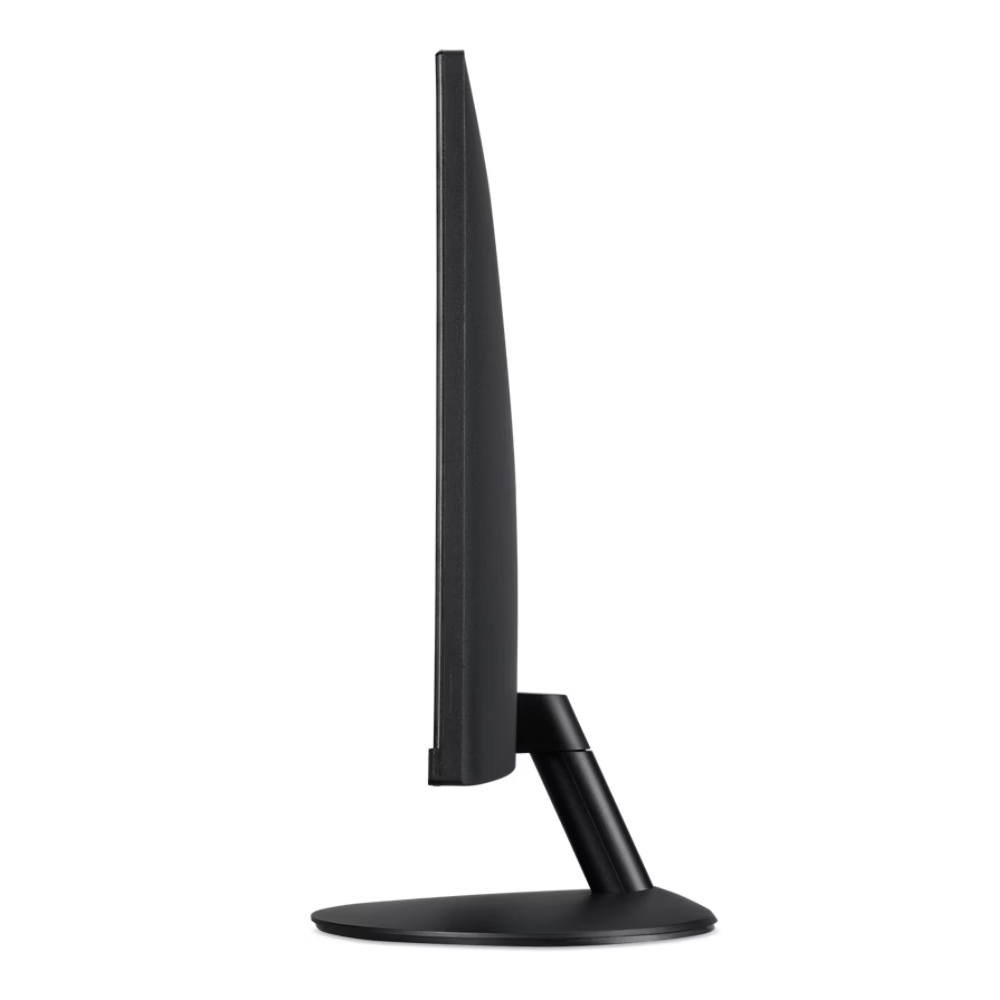 Side view of a black Acer monitor on a white background