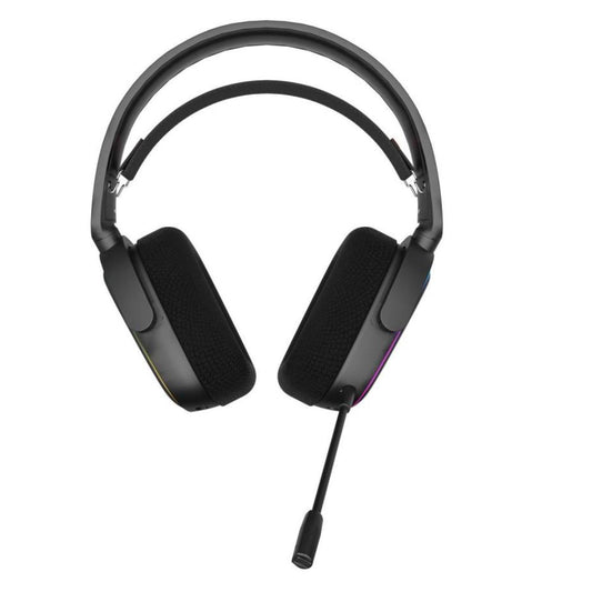 OCPC BELLO Virtual 7.1 Gaming Headset (Black) with RGB lighting, 50mm drivers, detachable mic.