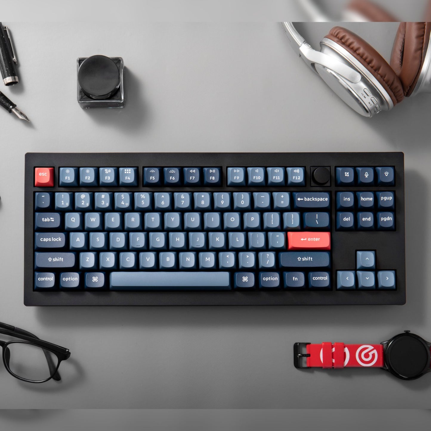 Keychron V3 Max QMK/VIA 80% Wireless Custom Mechanical Keyboard (Red Switch) – Carbon Black