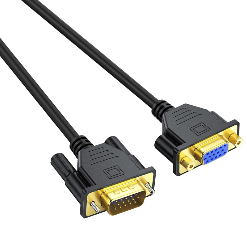 Two VGA cables with connectors on a white background