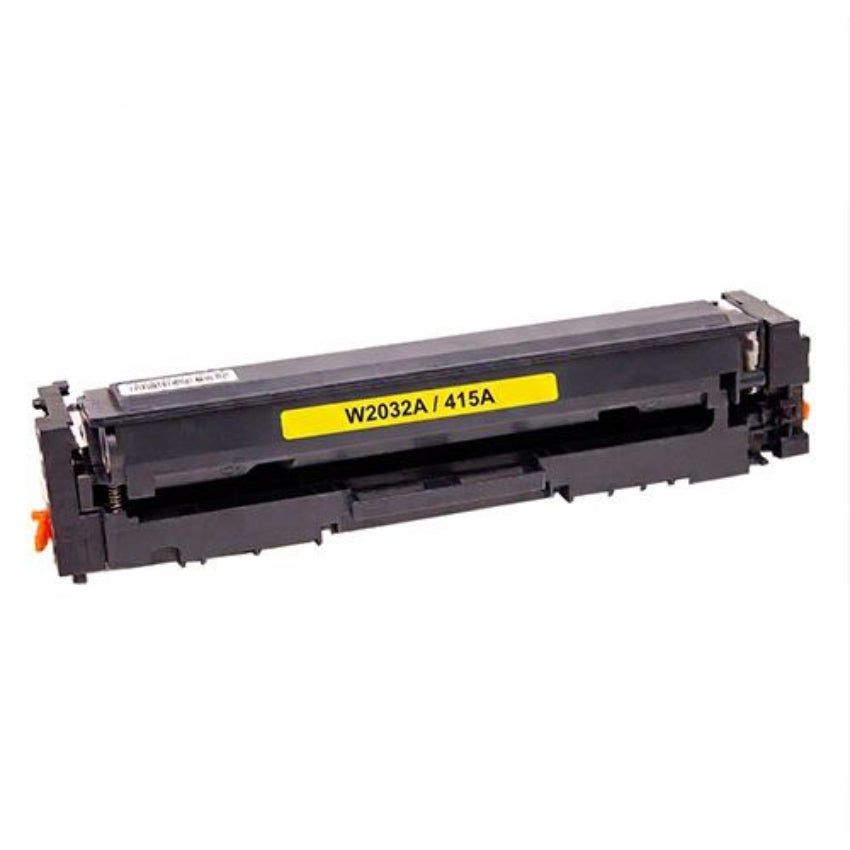 A black toner cartridge with a yellow label reading W2032A / 415A, photographed on a plain white background.