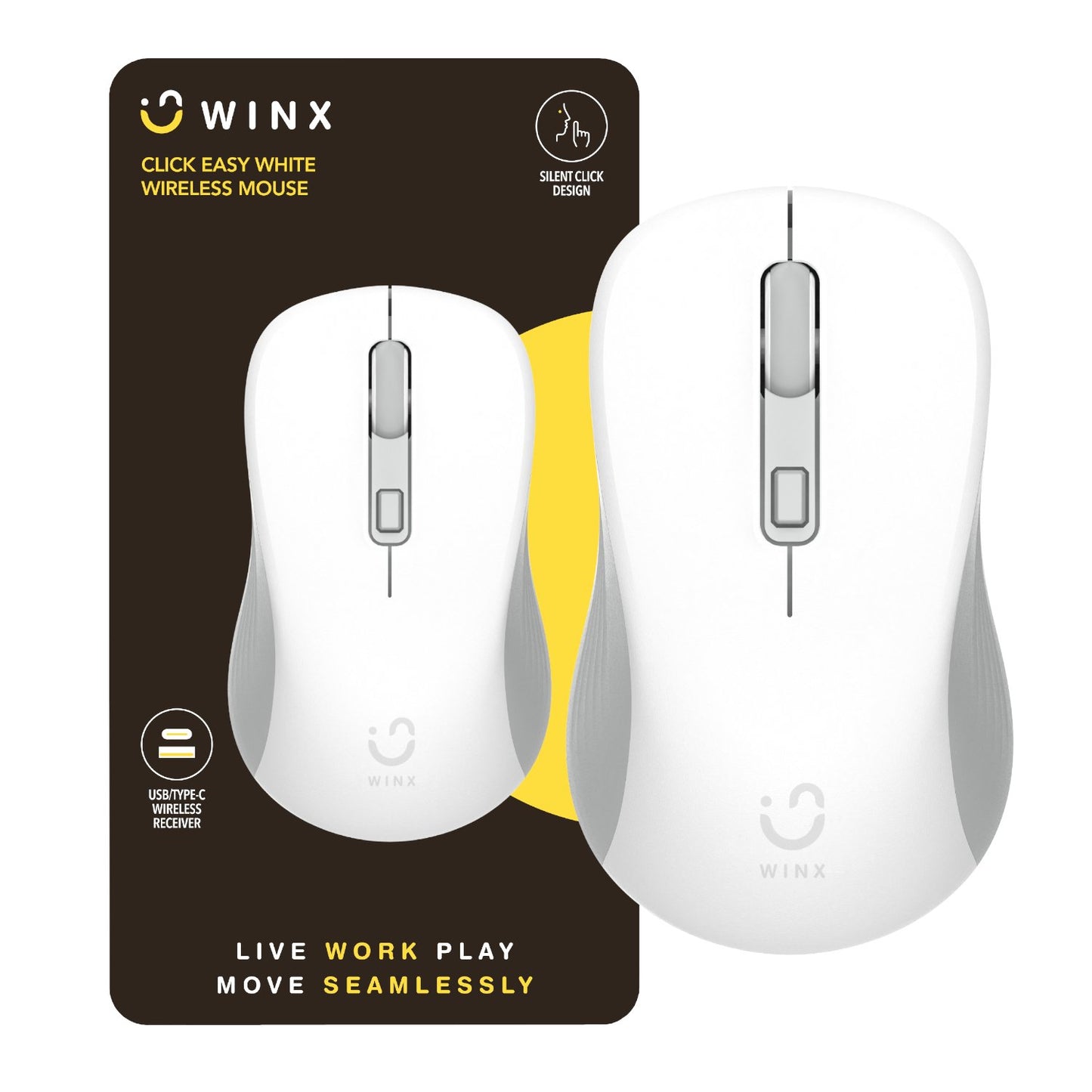 WINX CLICK Easy 1600DPI 2.4GHz Wireless Mouse - White