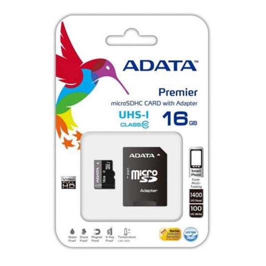 ADATA 16GB Class 10 Micro SD Card & Adapter