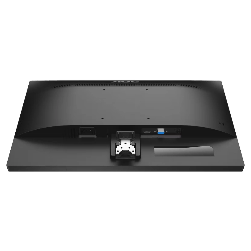 Bottom view of the AOC 22E2HM 21.5" FHD 1920 x 1080 monitor showing the power, hdmi, vga and aux port.