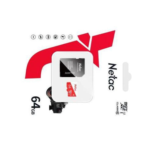 Netac ECO 64GB MicroSD Card with SD Adapter - Class 10 UHS-I high-speed memory for devices
