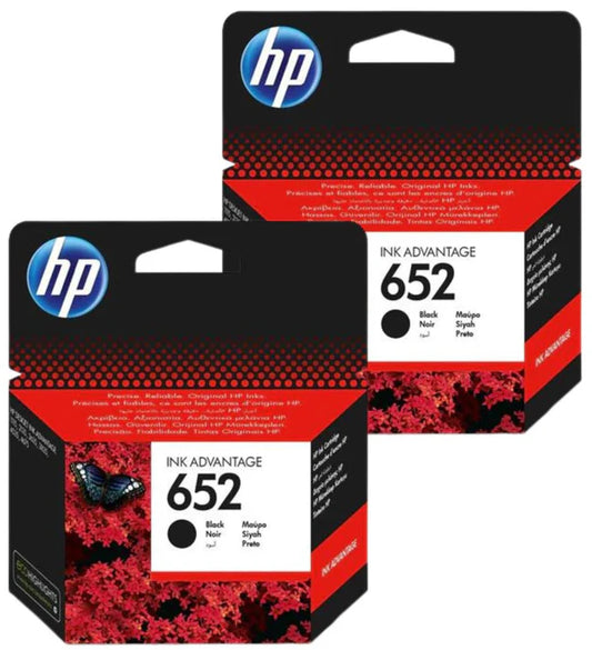 HP 652 Black Ink Cartridges (2 Pack)