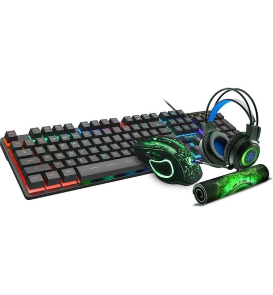 MicroWorld IMICE 4-in-1 Gaming Combo Set – RGB Keyboard, Mouse, Headset & Mouse Pad