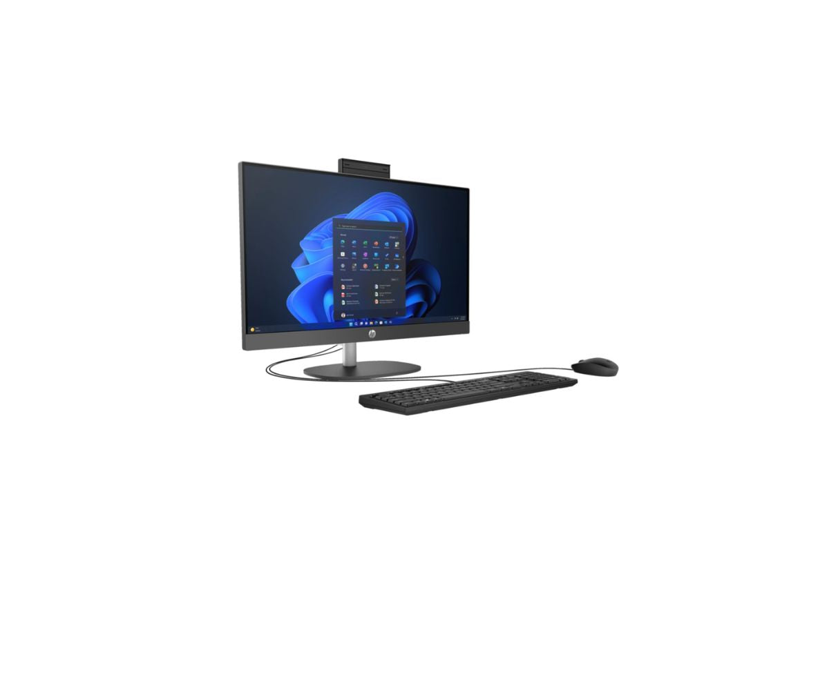 HP ProOne 240 G10 AiO NT Core i7 1355 16GB (1x16GB) DDR4 512GB M.2 SSD Value 23.8 inch AG FHD LED UWVA IPS 250 LCD Panel Win 11 Pro 64 Wi Fi 6 +BT 5.3 HP 125 Black Cellulose Fiber Packaging Wired KB+Mouse Combo HP 3 year NBD Onsite Desktop Supp