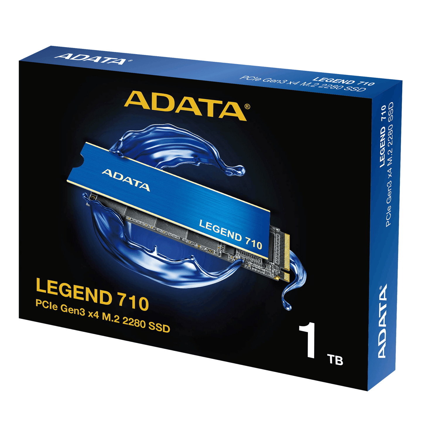 ADATA Legend 710 1TB SSD packaging with blue and black design