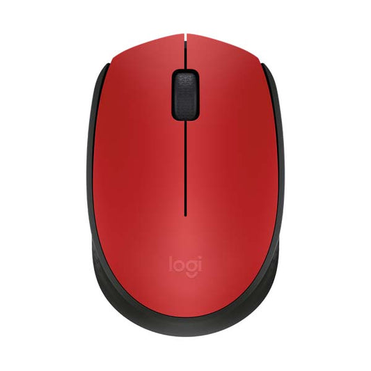 910-004641- LOGI M171 910-004641  Wireless mouse  (RED) Nano USB receiver 3 buttons optical .